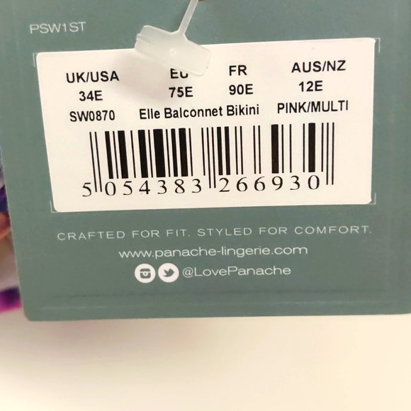 Panache Elle Non-Moulded Bra Size Bikini Top. Tie Dye Print. Multiple Sizes. - Picture 5 of 6